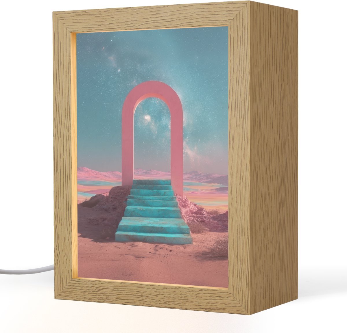 Tafellamp 15x20 cm - LED lamp - Trap - Boog - Sterrenhemel - Decoratieve tafellampen - Dimbaar - Tafellampje slaapkamer - Woonkamer binnen
