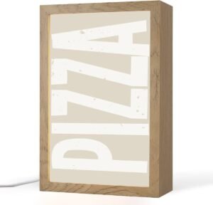 Tafellamp 20x30 cm - LED lamp - Pizza - Decoratie - Japandi - Wit - Decoratieve tafellampen - Dimbaar - Tafellampje slaapkamer - Woonkamer binnen