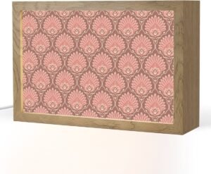Tafellamp 30x20 cm - LED lamp - Waaiermotief - Patroon - Roze - Decoratieve tafellampen - Dimbaar - Tafellampje slaapkamer - Woonkamer binnen