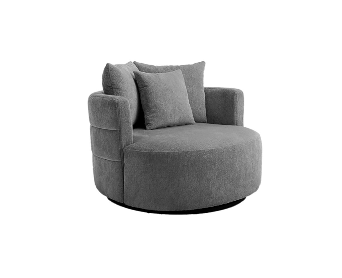 Tower Living Bolza Fauteuil draaibaar - 104x104x84 cm - Loveseat - stof Trenza Stone