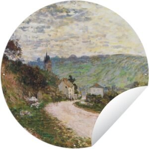 Tuincirkel De weg bij Vétheuil - Claude Monet - 150x150 cm - Ronde Tuinposter - Buiten