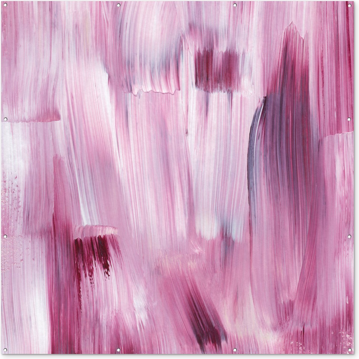 Tuinposter 200x200 cm - Tuindecoratie Kleuren - Verf - Schilderij - Roze - Poster voor in de tuin - Buiten decoratie - Schutting tuinschilderij - Tuindoek muurdecoratie - Wanddecoratie balkondoek