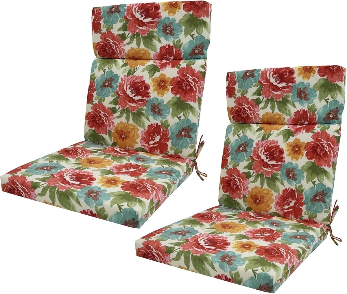 Tuinstoelkussens Set - Zitkussens Buiten - Comfortabel Zitten - Waterafstotend Materiaal - 45x107x5cm - Bloemenprint