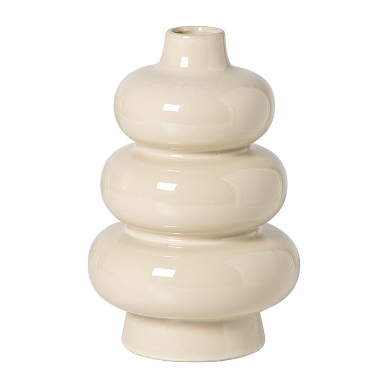 Vaas drielaags - beige - ø15.5x25.5 cm