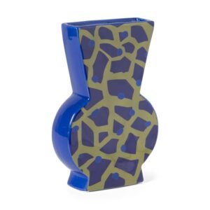 Vaas giraf - groen/blauw - 22.8x15.5x5.2 cm