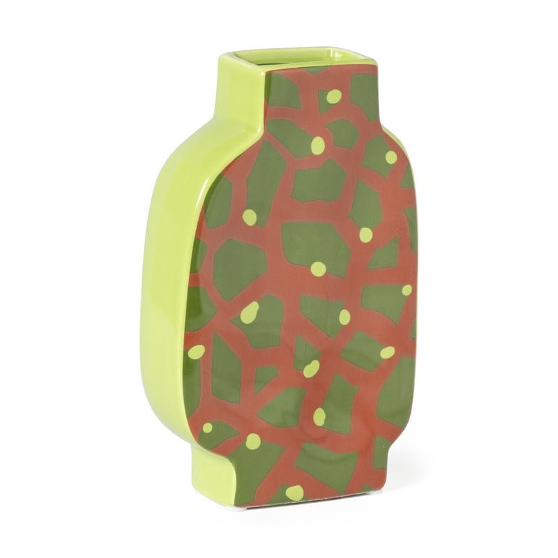 Vaas giraf - oranje/groen - 20.8x13x5.2 cm