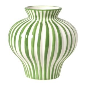 Vaas stripes - groen/wit - ø21x21 cm