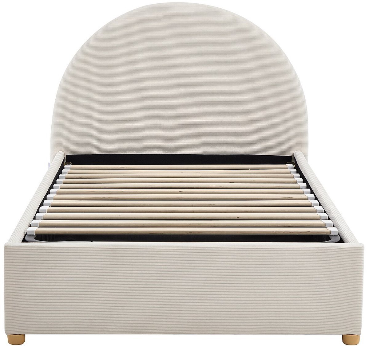 Vente-unique Bed met opbergruimte fluweel beige 90 x 200 cm