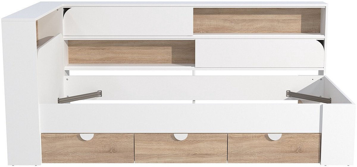 Vente-unique Bedframe hout natuurlijk licht 90 x 190 cm