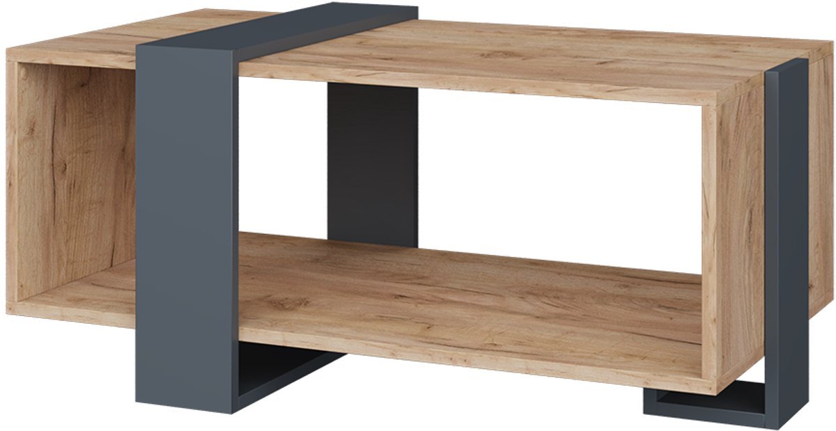 Vicco Aven Salontafel - 91.5 x 52 cm Antraciet/gouden eik