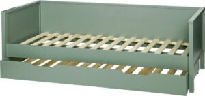 WOOOD Nikki Bedbank Incl Bedlade - Grenen - Groen - 208x100