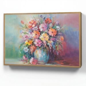 Wandlamp 100x70 cm - Oplaadbaar - Bloemen - Kunst - Schilderij - Lente - Boeket - Wandlampen binnen woonkamer - Slaapkamer lamp - Decoratieve nachtlamp - Vloerlamp draadloos