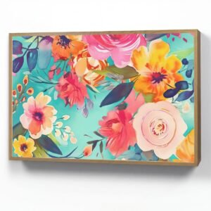 Wandlamp 100x70 cm - Oplaadbaar - Bloemen - Olieverf - Kleurrijk - Natuur - Wandlampen binnen woonkamer - Slaapkamer lamp - Decoratieve nachtlamp - Vloerlamp draadloos
