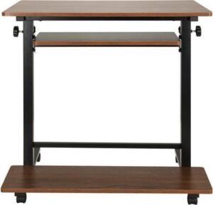 Werktafel / Bureau WORKSTATION II 50 x 80 cm zwart / walnoot hjh OFFICE