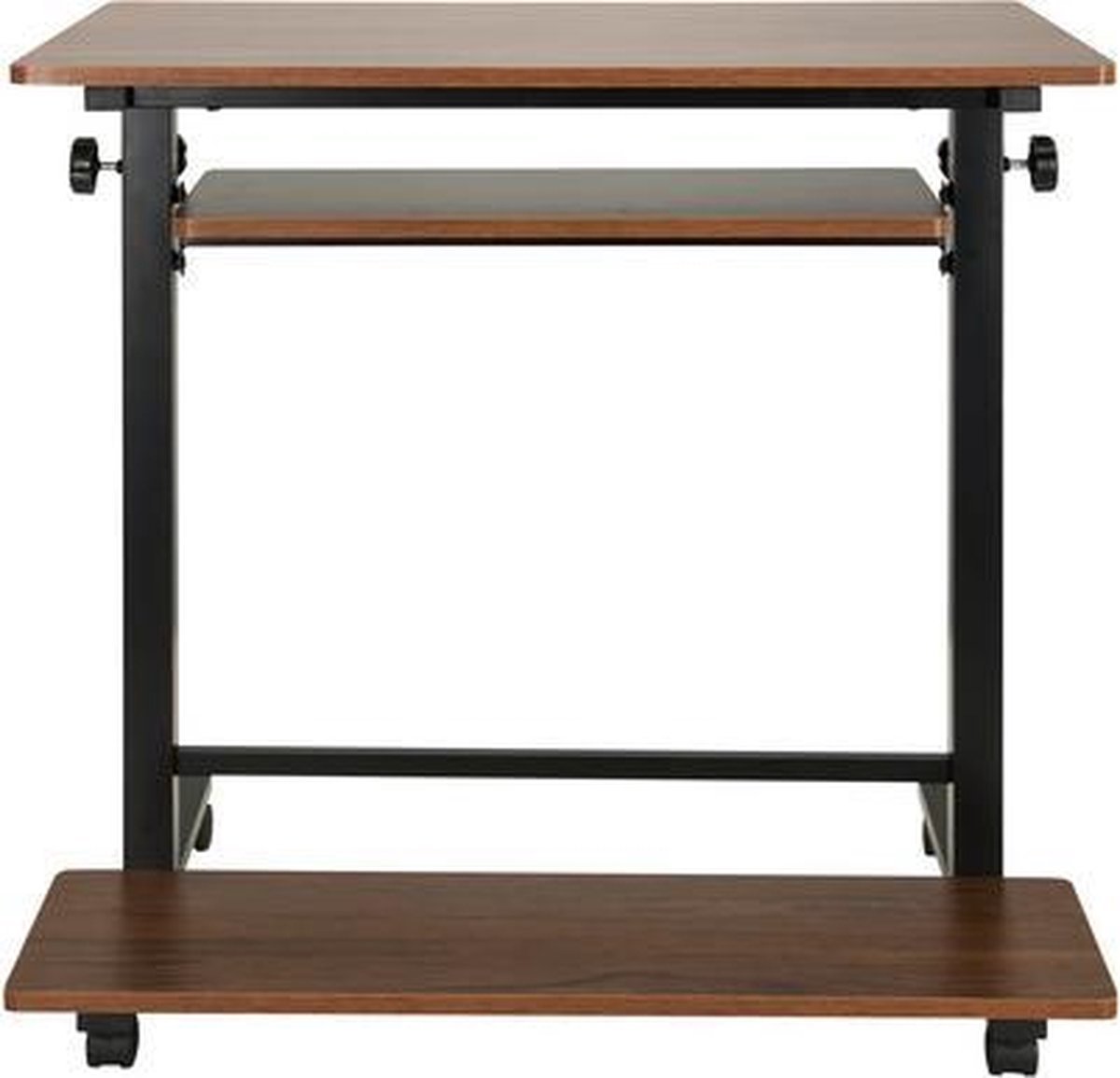 Werktafel / Bureau WORKSTATION II 50 x 80 cm zwart / walnoot hjh OFFICE