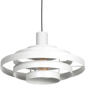 Witte Hanglamp Halo Cirque 4217W - Hoogte instelbaar, 50 cm, trendy design van metaal en kunststof, Steinhauer