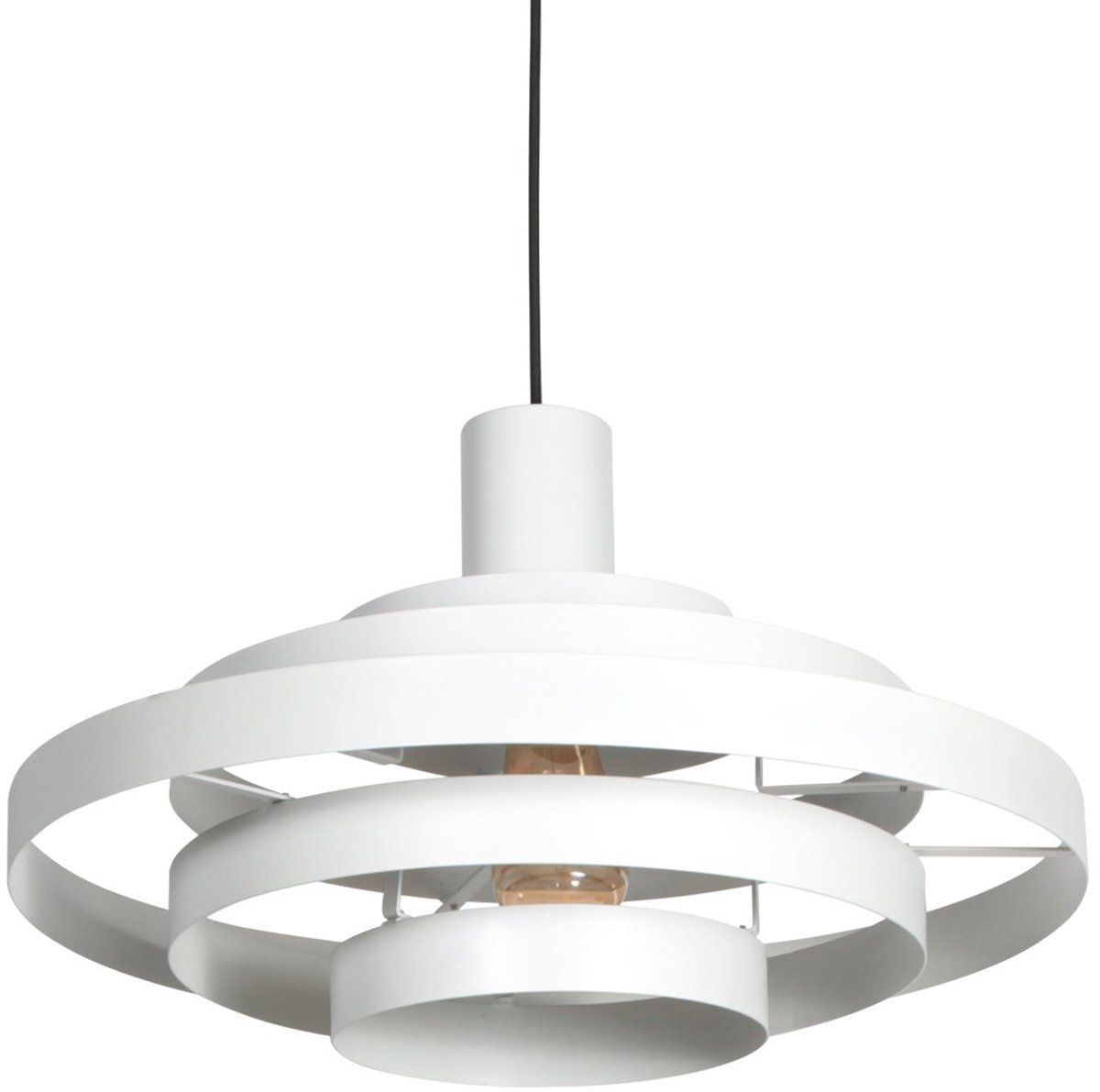 Witte Hanglamp Halo Cirque 4217W - Hoogte instelbaar, 50 cm, trendy design van metaal en kunststof, Steinhauer