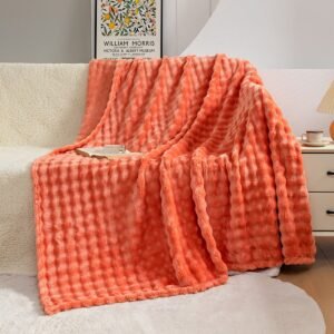 Zeer zware flanellen deken - airconditioning bankdeken - casual koraalfleece deken - warme en comfortabele deken voor herfst en winter - zacht en pluizig - 3D-textuur - geschikt voor bedden, banken en fauteuils - 130x155 cm