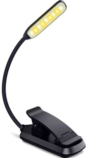 longziming -9-LED Oplaadbare Leeslamp - Touch Sensor, Traploos Dimbaar, 3 Lichtkleuren, Flexibele Boeklamp voor Bed, Reizen en Studeren - Zwart