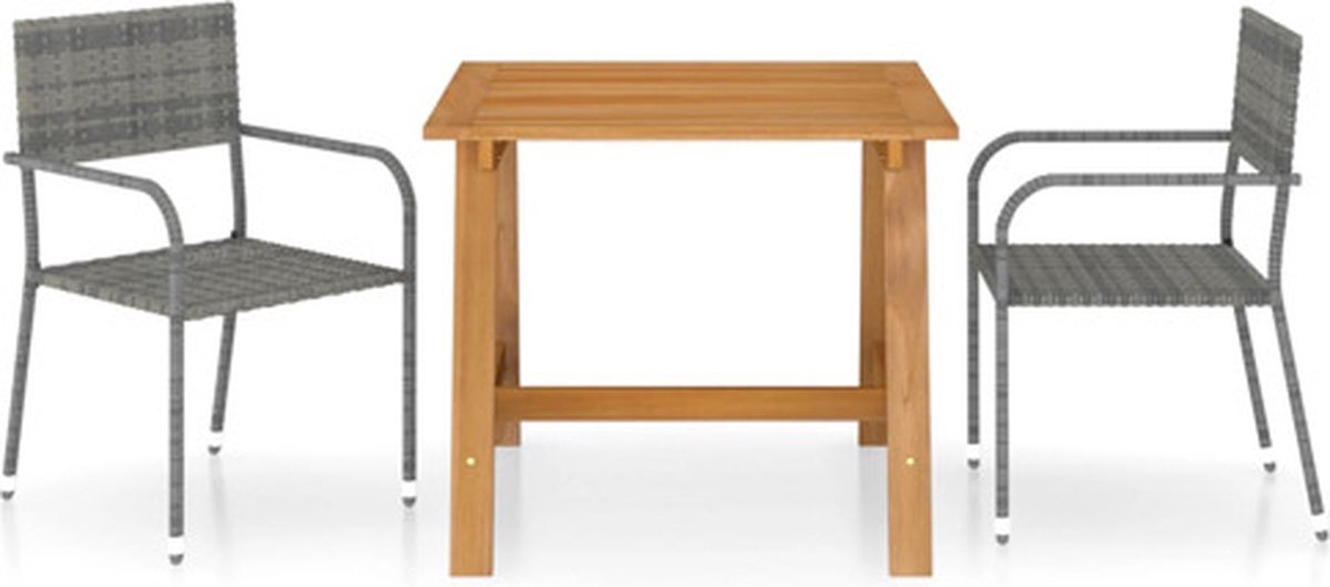 vidaXL - 3-delige - Tuinset - grijs