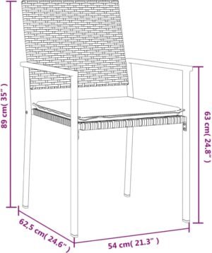 vidaXL - 7-delige - Tuinset - met - kussens - poly - rattan - en - staal