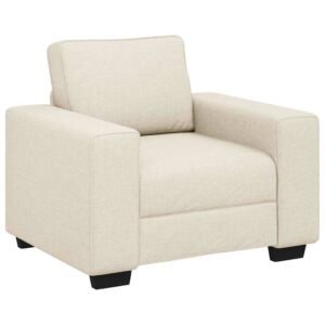 vidaXL Bank 3 st Beige Linnen-mix stof