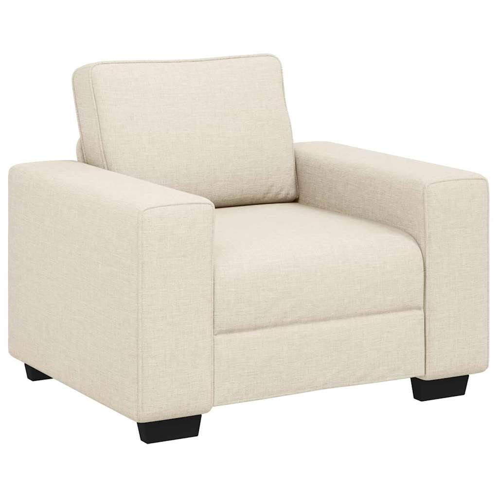 vidaXL Bank 3 st Beige Linnen-mix stof