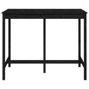 vidaXL Bartafel 140x80x110 cm massief grenenhout zwart