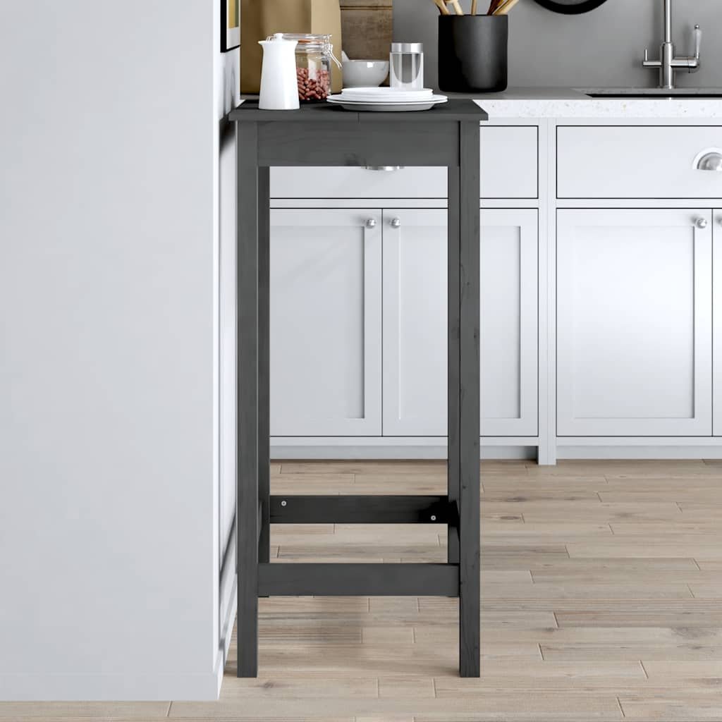 vidaXL Bartafel 50x50x110 cm massief grenenhout grijs