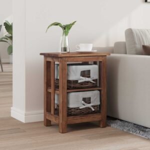 vidaXL Bijzettafel Bruin 38 x 28 x 50 cm Massief mahoniehout
