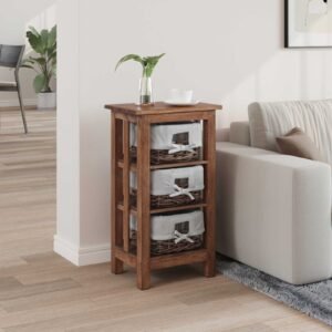 vidaXL Bijzettafel Bruin 38 x 28 x 72 cm Massief mahoniehout