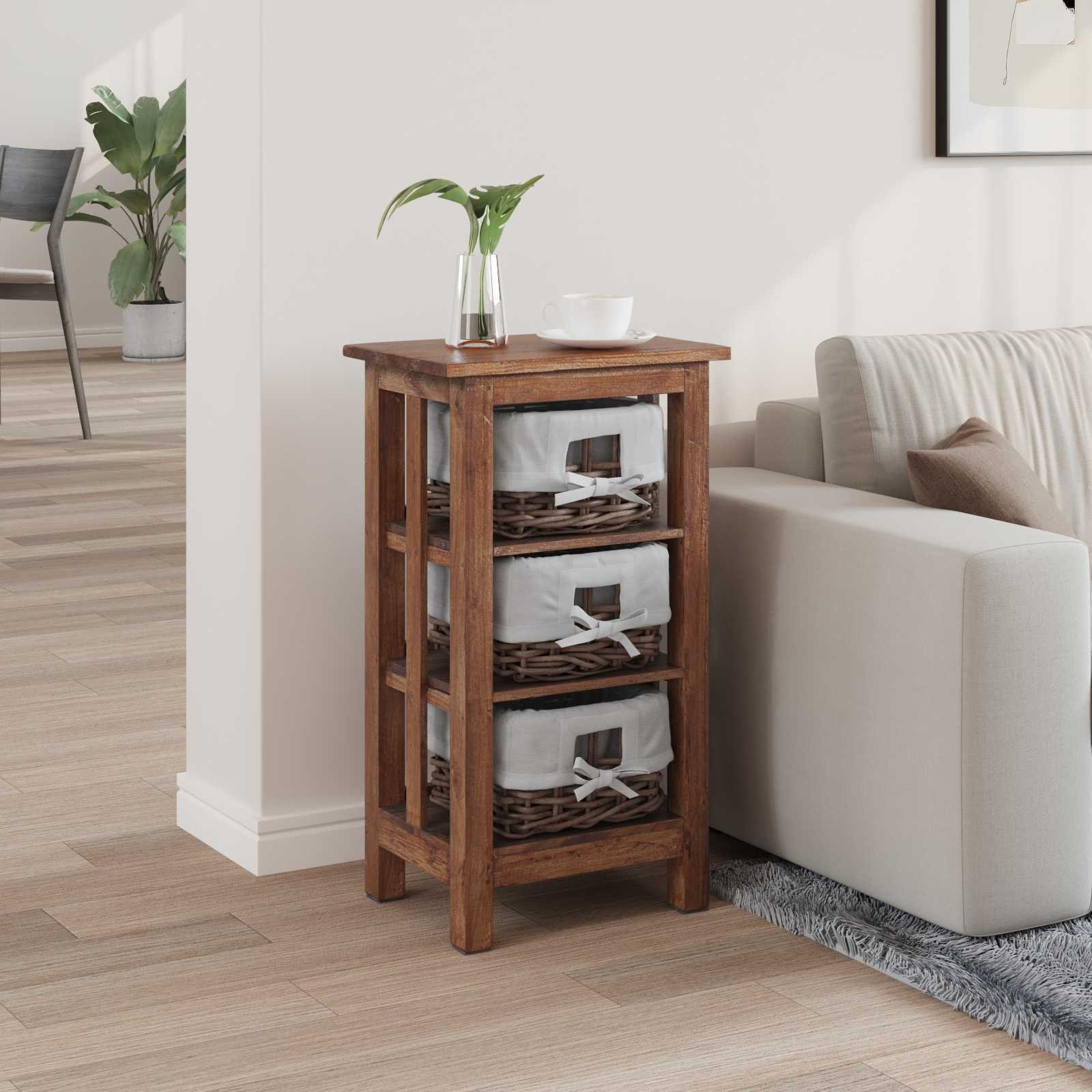 vidaXL Bijzettafel Bruin 38 x 28 x 72 cm Massief mahoniehout