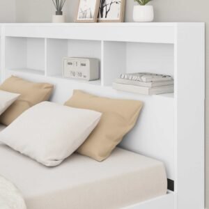 vidaXL Boekenkast Bed met plank Wit 140 x 200 cm Bewerkt hout