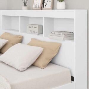vidaXL Boekenkast Bed met plank Wit 150 x 200 cm Bewerkt hout