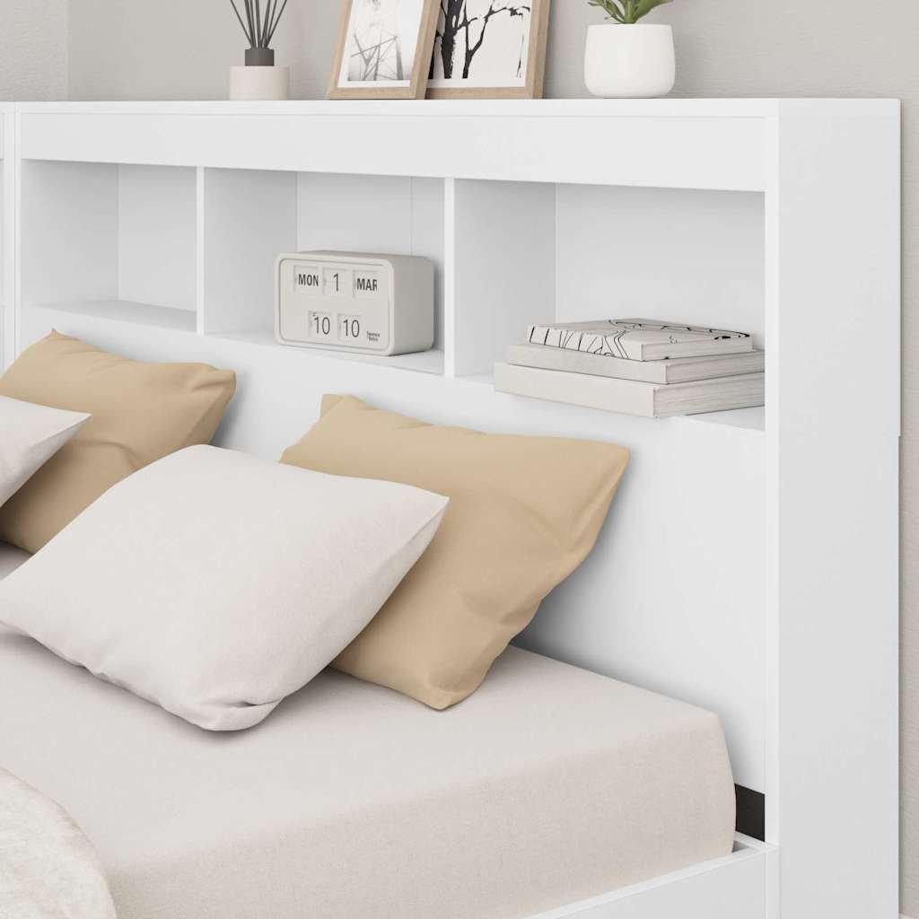 vidaXL Boekenkast Bed met plank Wit 150 x 200 cm Bewerkt hout