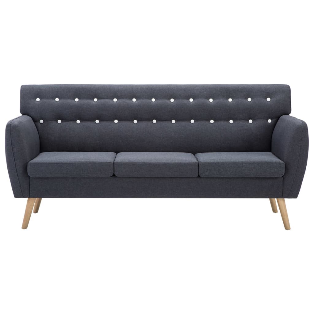 vidaXL Driezitsbank 172x70x82 cm stof donkergrijs