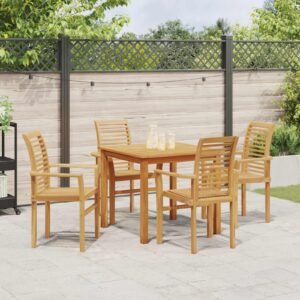 vidaXL Eetkamerstoel 4 pcs Bruin 62 x 55 x 94 cm Massief Teakhout