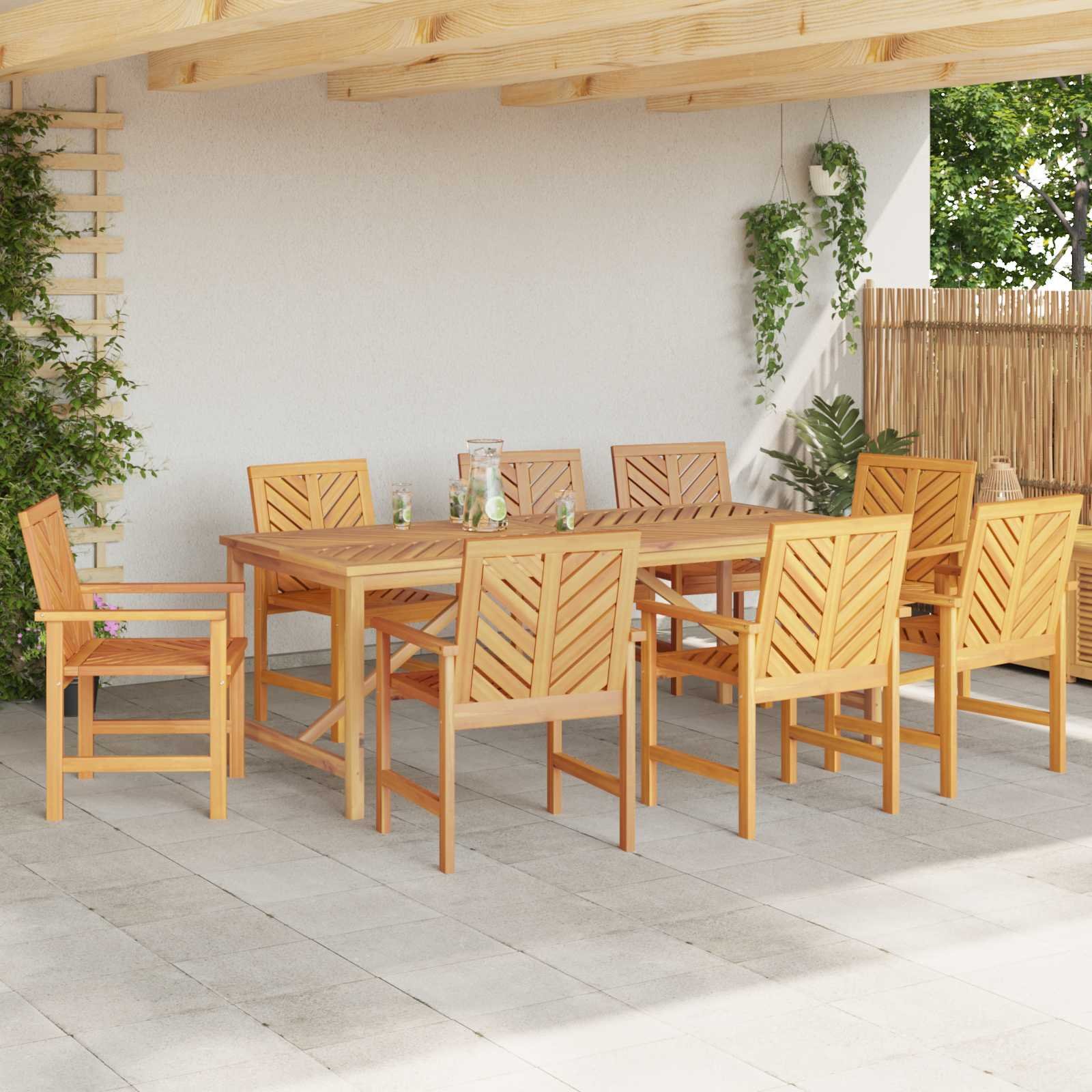 vidaXL Eetkamerstoel 8 pcs Naturel Massief Acaciahout