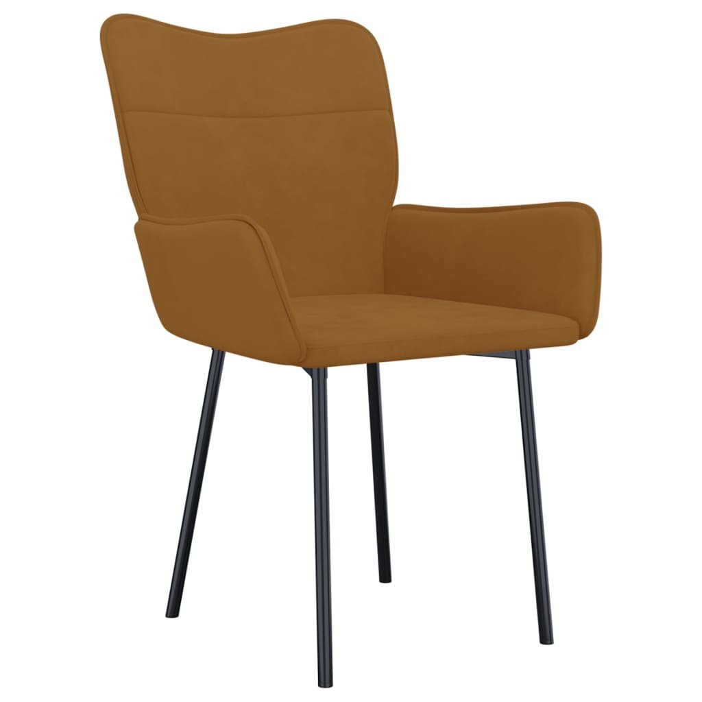 vidaXL Eetkamerstoelen 2 st fluweel bruin
