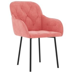 vidaXL Eetkamerstoelen 2 st fluweel roze