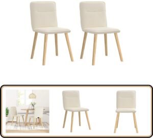 vidaXL Eetkamerstoelen - 2 stuks - Linnen - 110kg Eetzitcomfort - Eetkamerstoel - Linnen Stoel - Moderne Eetkamerstoel - Dining Chair
