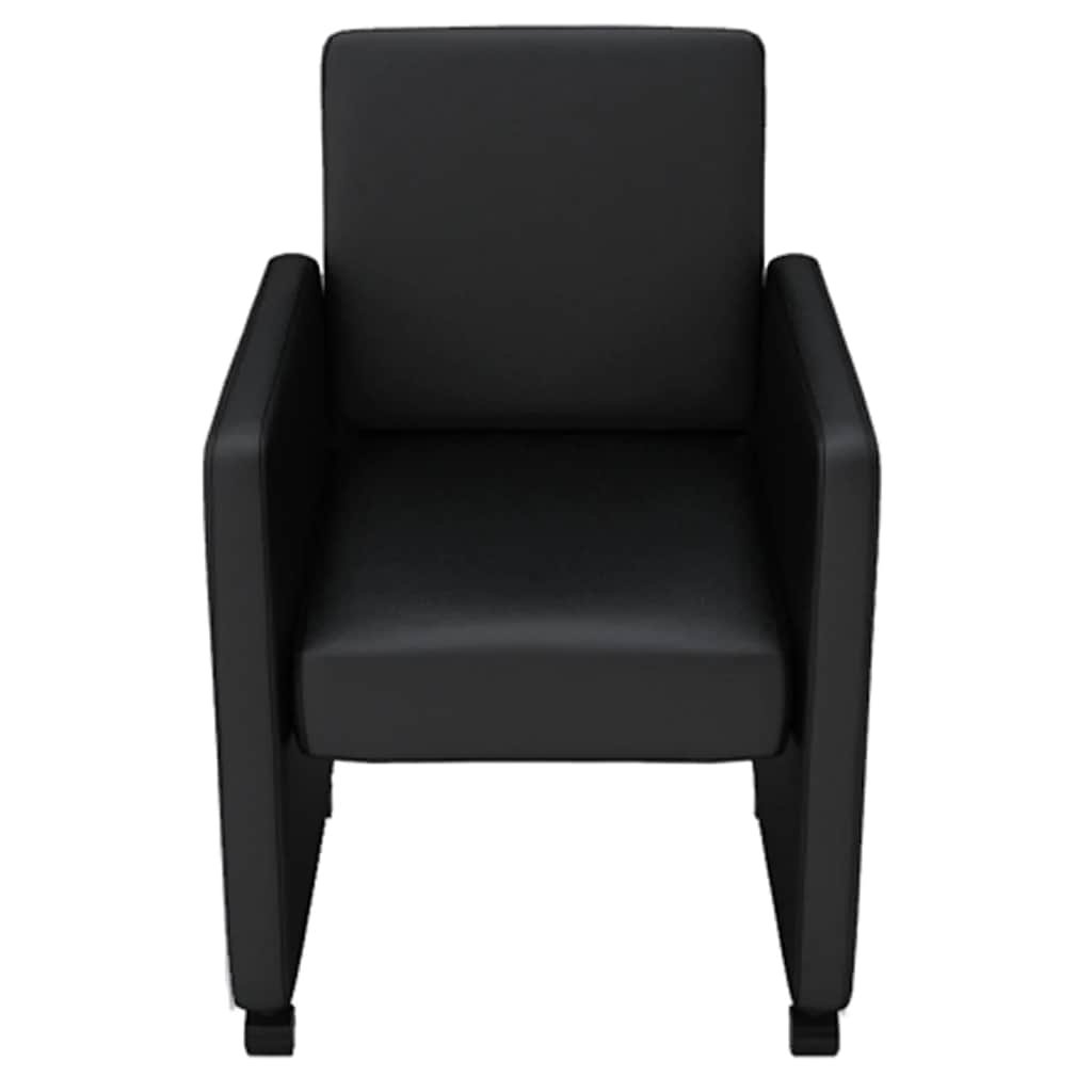 vidaXL Eetkamerstoelen 4 st kunstleer zwart
