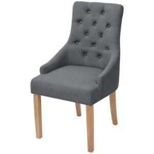 vidaXL Eetkamerstoelen 4 st stof donkergrijs