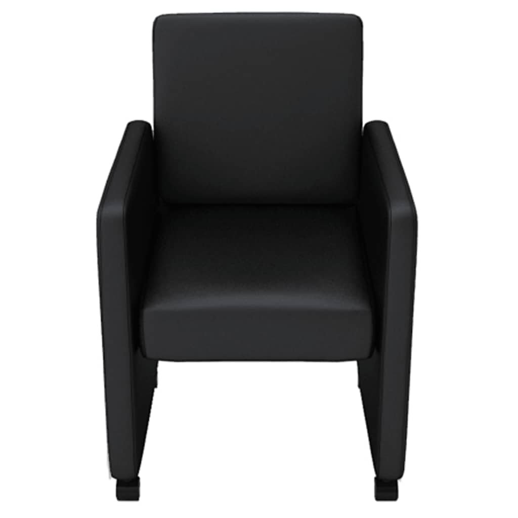 vidaXL Eetkamerstoelen 6 st kunstleer zwart