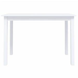 vidaXL Eettafel 114x71x75 cm massief rubberwood wit