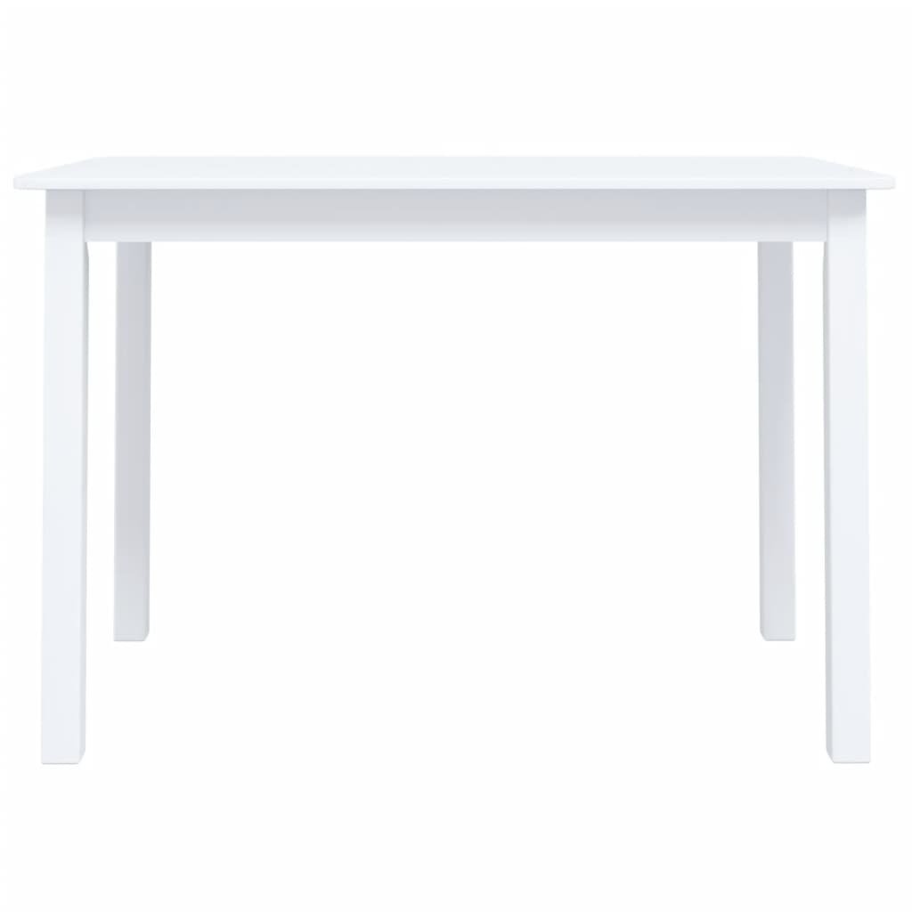 vidaXL Eettafel 114x71x75 cm massief rubberwood wit