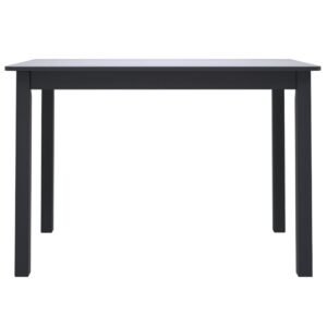 vidaXL Eettafel 114x71x75 cm massief rubberwood zwart