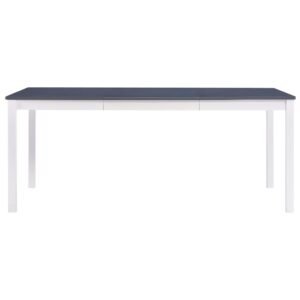 vidaXL Eettafel 180x90x73 cm grenenhout wit en grijs