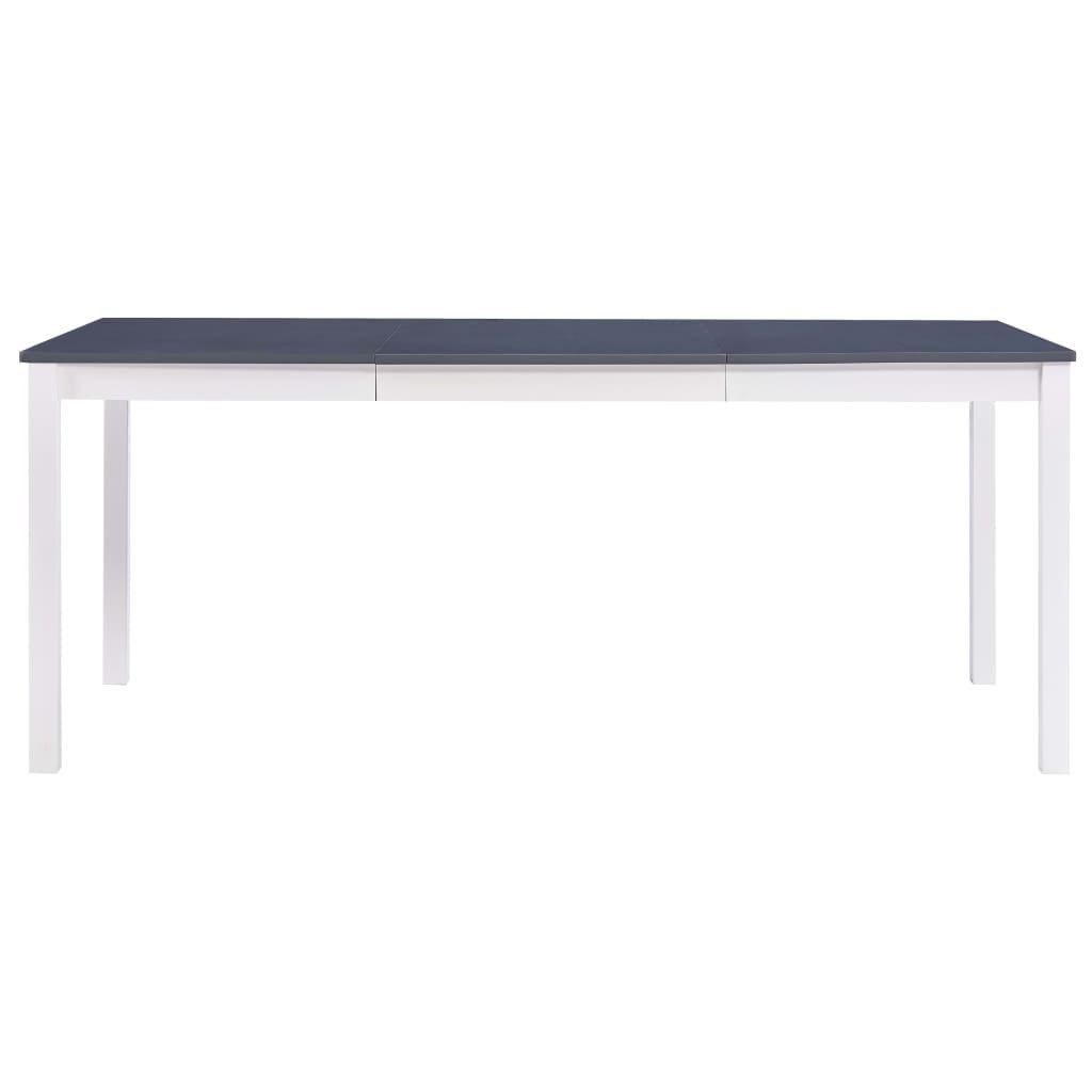 vidaXL Eettafel 180x90x73 cm grenenhout wit en grijs