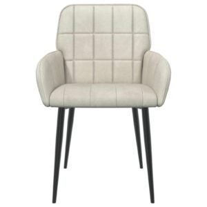 vidaXL Eettafelstoelen 4 st fluweel Crèmekleurig 57 x 50 x 85 cm